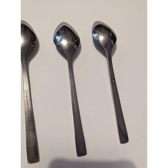VTG CARLYLE Hong Kong stainless cameo pattern lot 5 teaspoons replacement - Picture 9 of 11